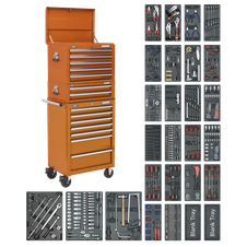 Sealey SPTOCOMBO1 Superline Pro Tool Chest Combination 14 Drawer with 1179pc Tool Kit - Orange