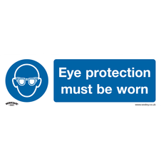 Sealey SS11V1 Worksafe Eye Protection Must Be Worn Safety Sign - Self-Adhesive Vinyl
