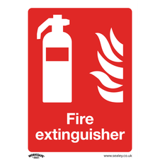 Sealey SS15P1 Worksafe Fire Extinguisher Safety Sign - Rigid Plastic