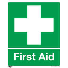 Sealey SS26V10 Worksafe First Aid Safety Sign, Self-Adhesive Vinyl - Pack of 10
