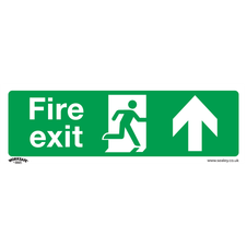 Sealey SS28P1 Worksafe Fire Exit (Up) Safety Sign - Rigid Plastic