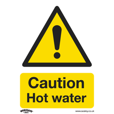 Sealey SS38P1 Worksafe Caution Hot Water Safety Sign- Rigid Plastic