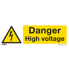 Sealey SS48V1 Worksafe Danger High Voltage Safety Sign - Self-Adhesive Vinyl