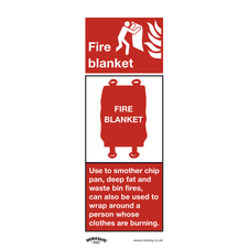 Sealey SS53V1 Worksafe Fire Blanket Safety Sign - Self-Adhesive Vinyl