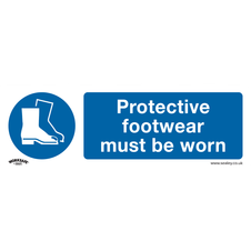 Sealey SS7P1 Worksafe Protective Footwear Must Be Worn Safety Sign - Rigid Plastic