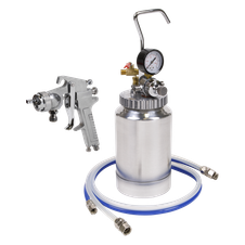Sealey SSG1P Pressure Pot System with Spray Gun & Hoses 1.8mm Set-Up