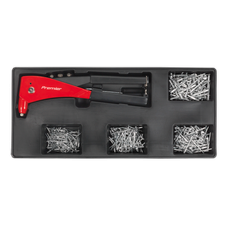 Sealey TBT15 Premier Riveter & Assorted Rivet Set with Tool Tray 400pc