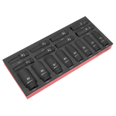 Sealey TBT47 Premier Deep Impact Socket Set with Tool Tray 1/2"Sq Drive 16pc