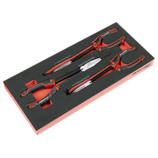 Sealey TBT58 Premier Long Needle Nose Pliers Set with Tool Tray 3pc