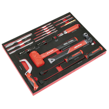 Sealey TBT66 Premier Striking, Pry Bar, Hacksaw & Impact Screwdriver Set with Tool Tray 39pc
