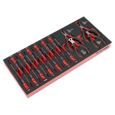 Sealey TBT67 Premier Precision Screwdriver & Mini Pliers Set with Tool Tray 17pc