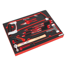 Sealey TBTP06UK Premier Platinum Hacksaw, Hammers & Punch Kit with Tool Tray 13pc