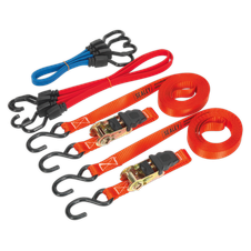 Sealey TD285SBD Ratchet Strap & Bungee Cord Set 6pc