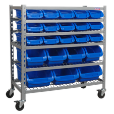 Sealey TPS22 Mobile Bin Storage System with 22 Bins