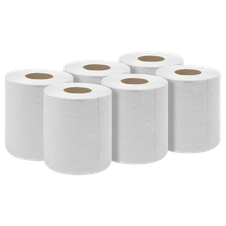 Sealey WHT60 2-Ply Embossed White Paper Roll 60m - Pack of 6