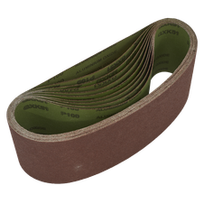 Sealey WSB61100 Worksafe 100 x 610mm Sanding Belt 100Grit - Pack of 10