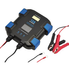 Draper 32283 12A 6/12V Smart Battery Charger with Light
