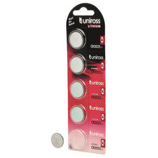 Uniross U5CR2025 Lithium Coin Cell CR2025 Batteries (Pack of 5)