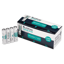 Uniross UPPAAABX40 LR03 AAA Power Plus Alkaline Batteries (Pack of 40)