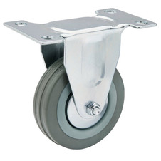 Draper 65477 Fixed Plate Fixing Rubber Castor, 75mm Diameter, S.W.L. 70kg