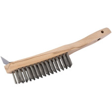 Draper 36176 Heavy Duty 4 Row Wire Scratch Brush with Scraper, 310mm