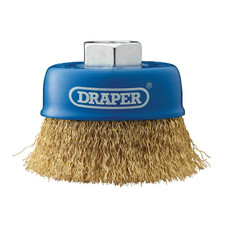 Draper 41444 Brassed Steel Crimped Wire Cup Brush, 75mm, M14