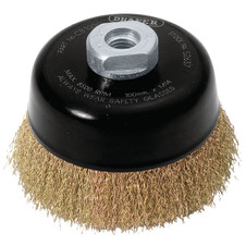 Draper Expert 52637 Brassed Steel Crimped Wire Cup Brush, 100mm, M14
