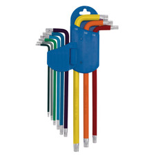 Draper Expert 04926 TX-STAR Metric Extra-long Arm Key Set, Colour Coded (9 Piece)