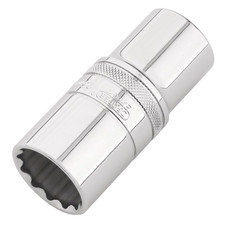 Draper Expert 22424 Metric Deep Socket, 1/2" Sq. Dr.,Polished Chrome, 25mm