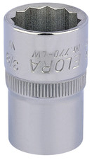 Elora 24830 Whitworth Bi-Hexagon Socket, 1/2" Sq. Dr., 3/8"