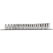 Draper Expert 16498 Imperial Socket on a Metal Rail, 1/2" Sq. Dr. (13 Piece)