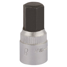 Elora 11128 Hexagon Screwdriver Socket, 1/4" Sq. Dr., 8mm