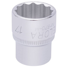 Elora 25937 Bi-Hexagon Socket, 3/8" Sq. Dr., 17mm