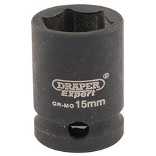 Draper 06875 HI-TORQ 6 Point Impact Socket, 3/8" Sq. Dr., 15mm