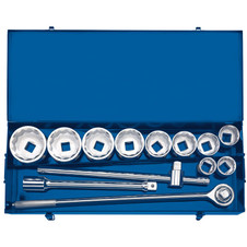 Draper 16441 Metric Socket Set in Metal case, 1" Sq. Dr. (13 Piece)