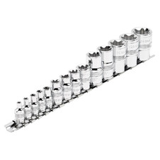 Draper Expert 34415 TX-STAR Socket Set on Rail, 1/4", 3/8" & 1/2" Sq. Dr. (14 Piece)