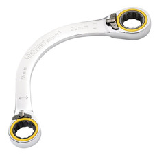 Draper Expert 03937 HI-TORQ Double Ring Ratchet Half Moon Spanner, 19 x 22mm