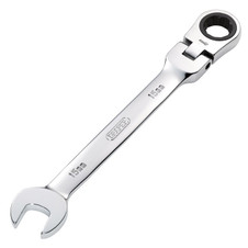Draper 52017 HI-TORQ Metric Flexible Head Ratcheting Combination Spanner, 15mm
