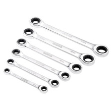 Draper 27741 HI-TORQ Metric Double Ratchet Ring Spanner Set, 8 -19mm (6 Piece)