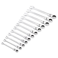 Draper 27733 HI-TORQ Metric Flexible Head Ratchet Combination Spanner Set (12 Piece)