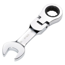 Draper 27973 HI-TORQ Metric Stubby Flexible Head Ratchet Combination Spanner, 15mm
