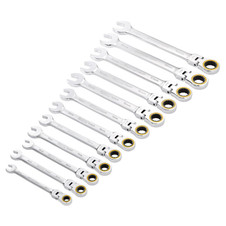 Draper Expert 03932 HI-TORQ Metric Flexible Head Ratchet Combination Spanner Set (12 Piece)
