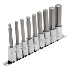 Draper Expert 16308 Long Metric Hex. Socket Bit Set, 1/2" Sq. Dr., 100mm (9 Piece)