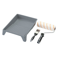 Draper 20947 Medium Pile Polyester Paint Roller and Brush Set with Soft Grip (4 Piece)