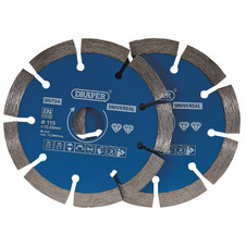 Draper 99794 Segmented Diamond Blade, 115mm (Pack of 2)