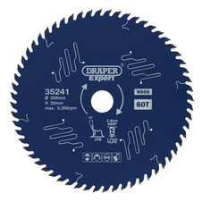 Draper Expert 35241 TCT Circular Saw Blade for Wood with PTFE Coating, 250 x 30mm, 60T