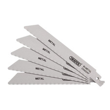 Draper 43444 Bi-metal Reciprocating Saw Blades for Metal Cutting, 150mm, 24tpi (Pack of 5)