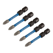 Draper Expert 05498 Cross Slot/PH Type Impact Screwdriver Bits, No.1 x 50mm, 1/4" Hex (Pack of 5)