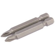 Draper 64232 Cross Slot Insert Bit, 1/4" Hex, 50mm Long, No.1 (Pack of 2)