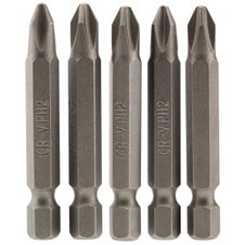 Draper 64288 Cross Slot Insert Bit, 1/4" Hex, 50mm Long, No.2 (Pack of 5)